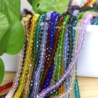 Perles de verre facettées rondes de 4 mm pour la fabrication de bijoux, collier en cristal DIY, bracelet, breloques pour femmes, accessoires artisanaux, 5 brins/lot