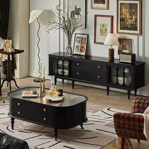 צרפתי וינטג טלוויזיה לעמוד יוקרה תחושה מתוחכמת בסגנון אמריקאי לארון בסיס סגנון ביתי מתוחכם - Product Image 3