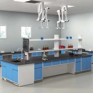 병원 및 학교 물리화학 실험실용 맞춤형 현대식 디자인 금속 실험대 (시약 선반 서랍 포함) - Product Image 1