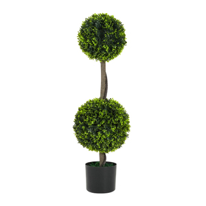 Entrepôt USA - Vente Flash Été 2026 - Arbre Artificiel 83CM Style Troène Double Boule (avec Pot en Plastique Noir) - Ensemble de 2 Pièces - Product Image 3