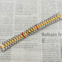 Bracelet de montre en acier inoxydable massif de 20 mm, style Président, avec fermoir rond de luxe et extrémité incurvée, boucle non réglable