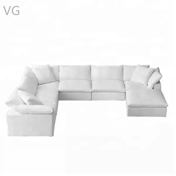 Most popular modern U shape sofa furniture feather couch sectional living room sofa high quality