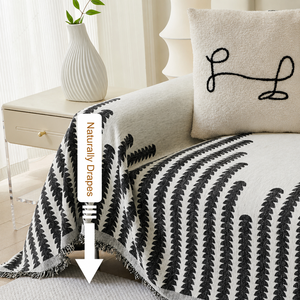 Housse de canapé complète en chenille, toutes saisons, universelle, antidérapante, anti-griffures de chat, motif géométrique, serviette de protection pour coussin de canapé, décoration intérieure - Product Image 4