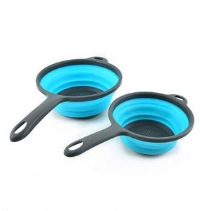 Kitchen Multifunctional Plastic Folding Silicone <b>Colander</b> Handle Water Filter Basket for Home Use Square Sink for Fruit - Product Image 1