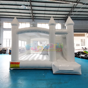 Commercial grade outdoor <b>inflatable</b> wedding <b>bouncer</b> modern white bounce house combo with slide - Product Image 6