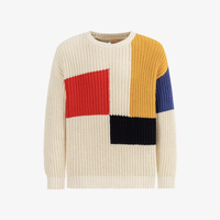 Pull en maille à col rond pour homme, motif logo avant ODM artistique, coupe décontractée, doux et chaud, idéal pour l'hiver