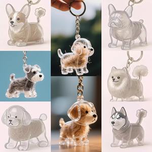 Mignon Animal boule de poils Capsule pendentif Transparent chien chat cheveux boîte de rangement anti-poussière cadeau commémoratif pour les fêtes - Product Image 2