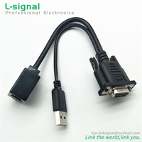 Cable Divisor en Y RS232 DB9 D Sub de 9 Pines Hembra a USB RJ12 al por Mayor