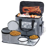 Sac de voyage pour grand chien, approuvé par les compagnies aériennes, imperméable, avec bols pliables et conteneur alimentaire pour 2 chiens, sacs de voyage pour animaux de compagnie pour le week-end
