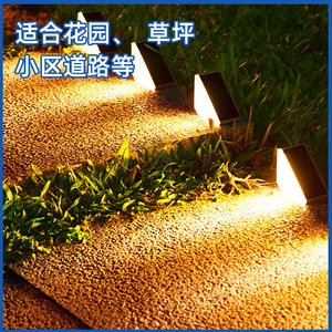 Hejia Solar Panel <b>Led</b> Step <b>Light</b> Triangular Outdoor Waterproof <b>Sensor</b> 6-12 Hours Continuous Lighting Garden Use - Product Image 5