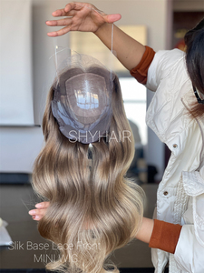 Minipeluca de Diseño de Lujo con Cierre de Encaje de Cabello Humano Virgen Europeo de 8*8 Pulgadas, 130% de Densidad, Sin Pegamento, Color Personalizado, Topper para Mujer - Product Image 4