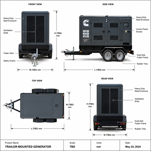 Generadores Diésel Súper Silenciosos de 50 kva, 200 kva, 220 kva, 250 kva, 300 kva, 50/60 Hz con Motor Cummins, Perkins o Weichai, Generador de 200 kva - Product Image 4