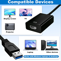 USB3.0 - HDMI Adaptörü 1080P Video Dönüştürücü Kablosu Çoklu Monitör Görüntü Adaptörü, Dizüstü Bilgisayar, Masaüstü Bilgisayar, HDTV için Sesli, CE FCC RoHS Onaylı