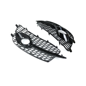 Calandres de pare-chocs avant en plastique ABS noir pour Audi Q3, motif nid d'abeille, pour feux antibrouillard, 2012-2014 - Product Image 2