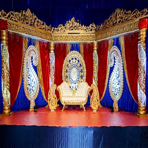 Decoración para Ceremonia de Boda Hindú, Estilo Moderno, Corona Abierta, Escenario Real de Maharaja, para Bodas Indias - Product Image 1