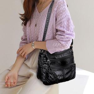 Borsa a tracolla classica Vintage da donna a tracolla borsa a tracolla nera in pietra geometrica per le vacanze autunnali invernali - Product Image 2