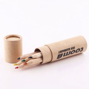 Juego de 6 Lápices de Colores Naturales de Madera de 3.5 Pulgadas con Logotipo de Arcoíris Personalizado y Estampado Personalizado - Product Image 1