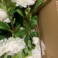 Q-3364 3 Têtes de fleurs artificielles Hibiscus et Pivoine en soie pour arche de mariage, arrangement floral et décoration intérieure