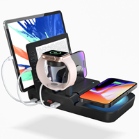 Penjualan Terbaik 70W 4-in-1 pengisi daya nirkabel berdiri OTP & OVP dilindungi pengisi daya ponsel untuk iPhone 13/14/15/16