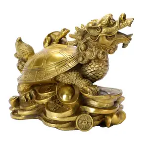 Venta caliente China fengshui qilin decoraciones para el hogar escultura de latón para regalo de amigo