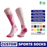 Chaussettes de ski pour hommes et femmes, chaussettes chaudes d'hiver, chaussettes de compression pour le cyclisme, l'escalade, la course à pied, la randonnée, chaussettes longues tricotées