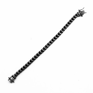 yunnique Unisex Black Oxidized <b>Titanium</b> Steel Bracelet Geometric <b>Chain</b> Magnetic Clasp Fashion Jewelry - Product Image 2