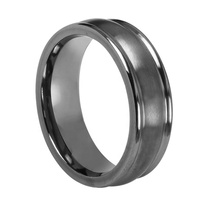 Cincin Tantalum Murni 8mm Abu-abu Klasik untuk Pria, Cincin Kawin Tizti Perhiasan Tantalum, Nyaman Dipakai, Cincin Kawin Tantalum Poles