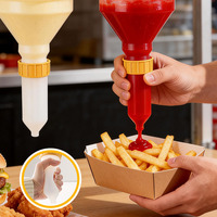 Bouteille de sauce à suspendre, grande capacité, en plastique, 3,5 l, pour hamburgers et poulet frit
