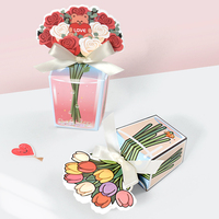 10 Stück/Packung 3D Tulpen-Blumenstrauß Süßigkeiten-Box Papierkarton Schokoladen-Geschenkverpackung Valentinstag Muttertag Party-Dekoration