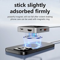 Hub Adaptador Magnético de Aluminio 8 en 1 USB C Tipo C Multifuncional a HD HDTV USB 3.2 PD 100W Lector de Tarjetas y Conector de Audio de 3.5 mm