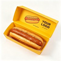 Boîte en papier jetable personnalisable de qualité alimentaire, recyclable, en gros, pour hamburger, hot-dog, sandwich, jambon, emballage de restauration rapide