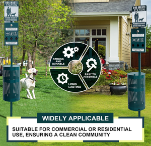 Estación de Desechos para Perros al Aire Libre, Contenedor de Basura para Excrementos, Compostador Séptico, Dispensador de Bolsas para Animales para Jardín y Parque - Product Image 4