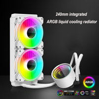 Refroidisseur d'eau AIO pour processeur TY240 avec double ventilateur, affichage numérique, ARGB, silencieux, radiateur de refroidissement liquide pour processeur de PC de bureau