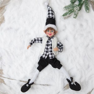 Duendes Navideños Traviesos de Fábrica, Niños y Niñas de Tartán, Regalos Navideños Hechos a Mano Nórdicos para Celebrar la Navidad, Decoración del Hogar - Product Image 2