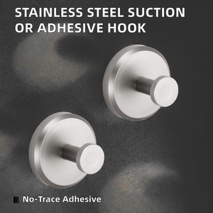 Stainless Steel Powerful Foldable Wall-Mounted Suction Cup <b>Hook</b> with 20-24lb Capacity for <b>Bathroom</b> Use ZF Global Export - Product Image 2