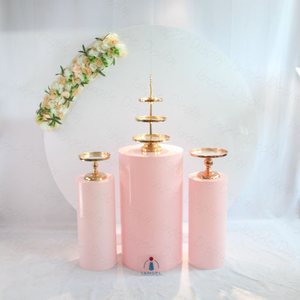 Iangel tùy chỉnh hiện đại vuông <span class=keywords><strong>Acrylic</strong></span> đám cưới plinth xi lanh tròn đứng với nhãn dán logo cho triển lãm - Product Image 6