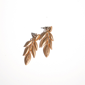 V & R oro idiota estilo básico chapado en oro real de la hoja de metal de diamantes de imitación de cristal pendientes - Product Image 3
