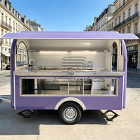 Outdoor-Verkaufsanhänger nach Maß: Mini-Imbisswagen für Waffeln, Crêpes und mehr – Retro-Food-Truck für Cafeterias