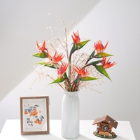 MW90501A Tige d'oiseau de paradis artificiel de 25 pouces, fleur tropicale exotique réaliste en faux Strelitzia pour décoration de vase au sol