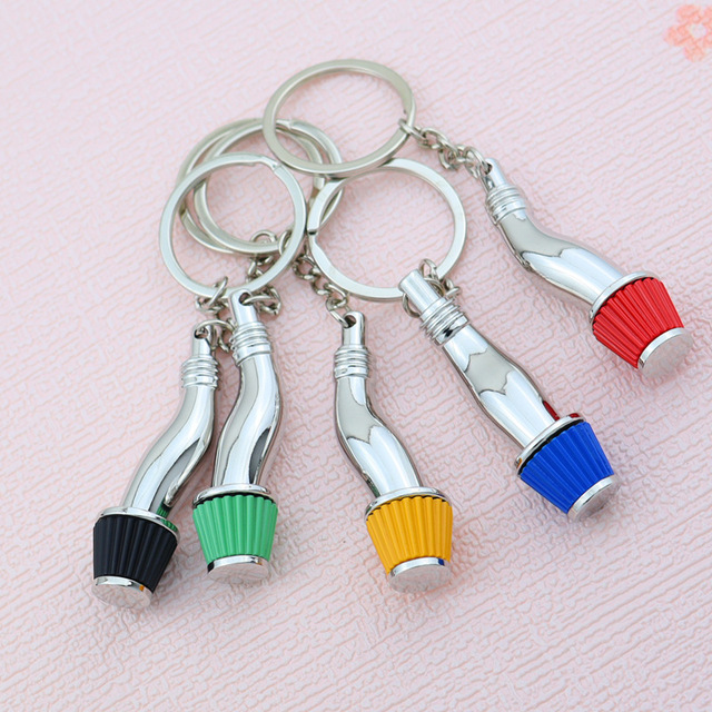 Car Parts Filter Design Keychain Colorful Filter Creative Mushroom Metal Auto Parts Key Chains
