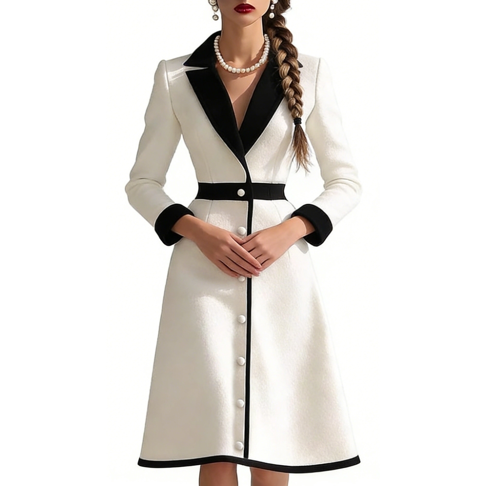 black and white coat dress Women's & Contrast Blazer Buy Libas Blue Printed new in Color:CREAM/BLACK Own the room in