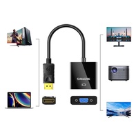 SAMZHE Convertidor DP a VGA 1080P/60Hz, Adaptador DisplayPort a VGA Hembra, Cable de Expansión para Monitor de Escritorio, Portátil, Proyector