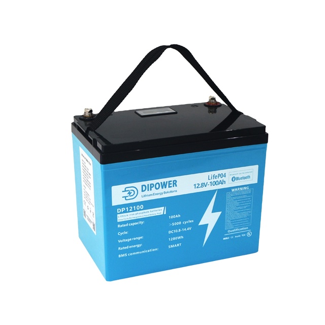 12.8V 100Ah LiFePO4 Lithium Ion Deep Cycle Battery Pack ABS Housing for RV/Marine/Home Use Reliable Power Source