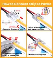 Connecteur de bande LED en forme de L 2Pin 8mm 10mm Jointer rapide sans soudure pour bandes lumineuses COB Connecteur de bande terminale de connexion facile