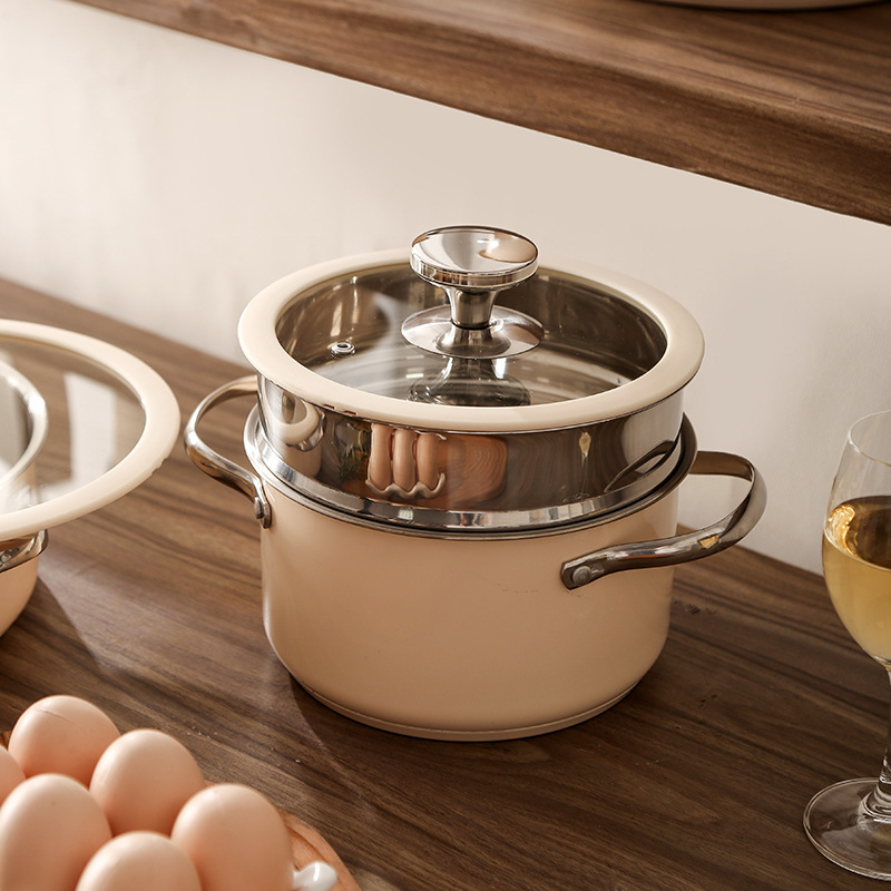 Yolecen 8-PCS Stainless Steel 304 Cooking Pot Set Modern Korean-style with Design Glass Lid Can Add logo · image 5