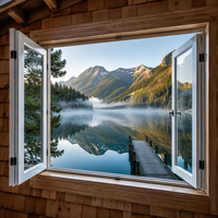 Ventana Abatible de Aluminio de Diseño Profesional para Pequeños Comercios y Oficinas