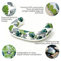 Fauteuil flottant gonflable en forme de U à motif feuille tropicale, transat de piscine portable, hamac aquatique pour adultes