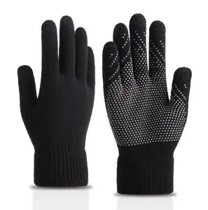 Benutzer definierte Winter handschuhe Anti-Rutsch-Strick-Smart-Touchscreen-Handschuhe