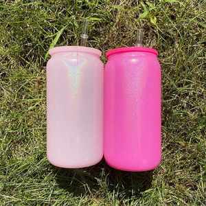 Gobelet à sublimation de 16 oz avec couvercles en plastique colorés, verre Mason - Product Image 4