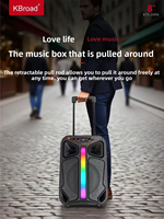 Extérieur Home Party Trolley Subwoofer Boombox Haut-parleur portable Micro sans fil Haut-parleur en plastique